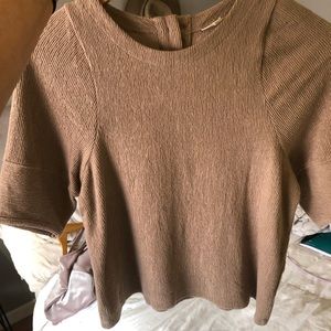 Madewell ribbed boxy top / button back